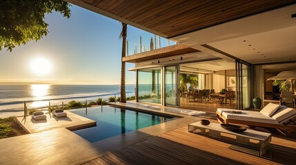 Fototapeta premium villa house with sun