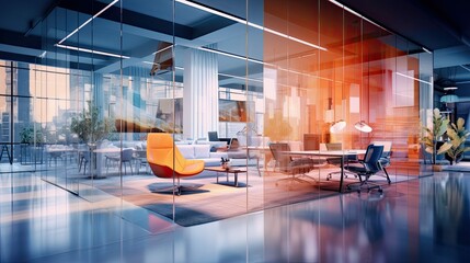 cutting blurred luxury office interior