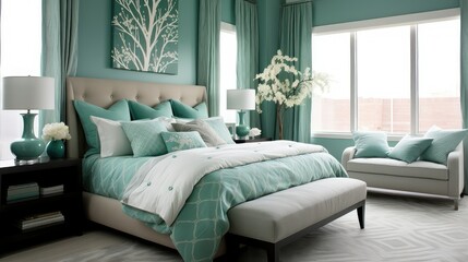 bedding teal interior
