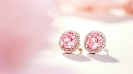earrings pink jewel