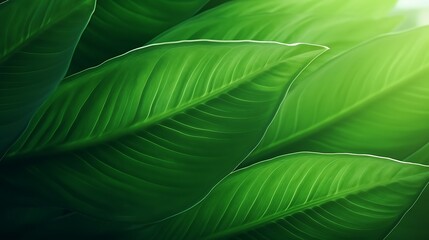 Abstract background nature view of green leaf with copy space using as background natural green plants landscape, ecology, fresh wallpaper concept