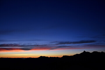 夜明け前、双六岳からの眺め、