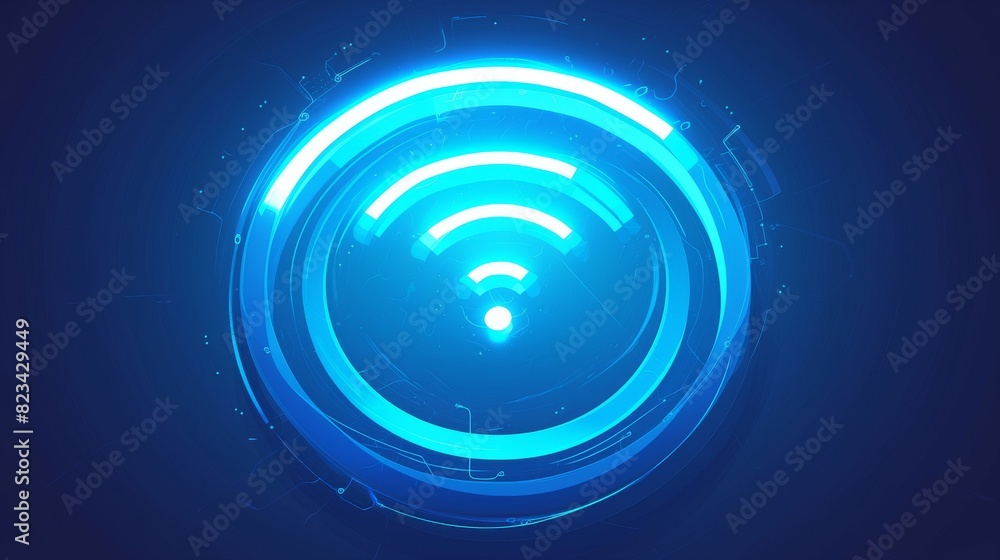 Poster wireless wave light effect for wireless monitoring and protection. abstract radar sensor sound signa