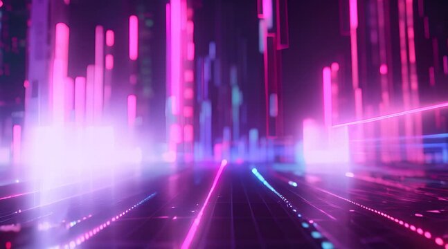 グラフ。シティ夜景。ネオンカラーの背景