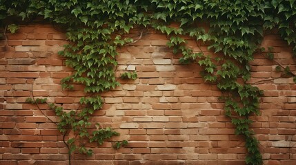 vine light brown brick wall