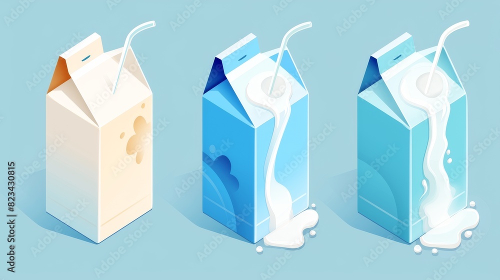 Poster this mockup shows a white carton containing milk or juice. the package is isolated in the modern for