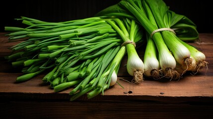 Obraz premium fresh grass green onion
