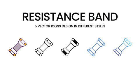 Resistance Band Icons different style vector stock illustration