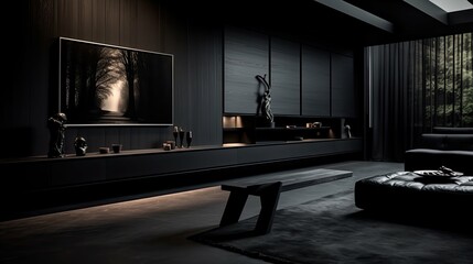 design blurred black home interior