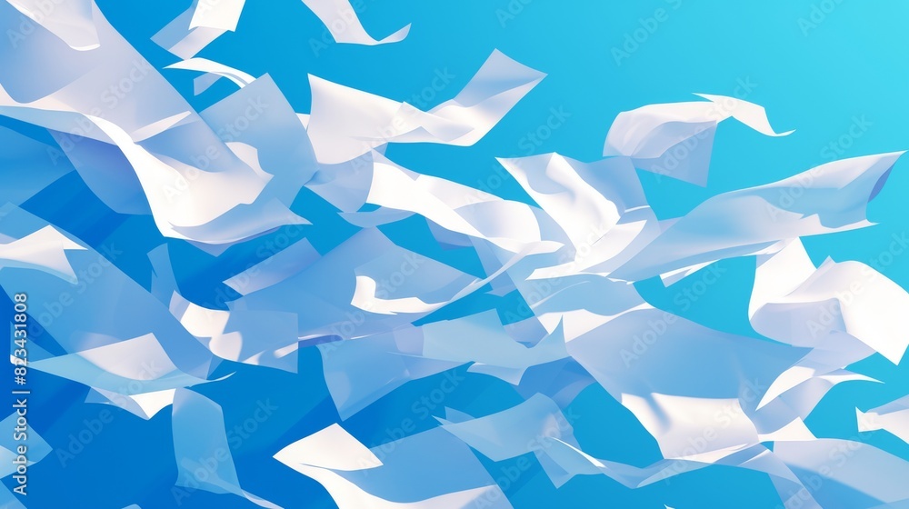 Poster paper sheet in the shape of a white fly. isolated document in the form of a fly. blank letter set mo