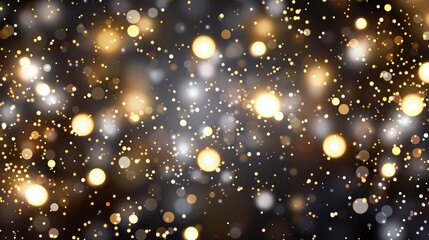Obraz premium A shinny festival golden shinny sparkling background on dark black backdrop 