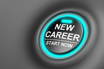 New career start now button with blue light