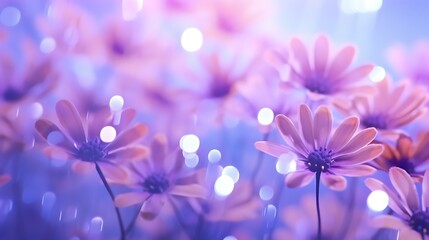 Abstract bright image of flowers and luminous bokeh,Floral abstract background