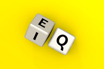 EQ and IQ block on yellow background