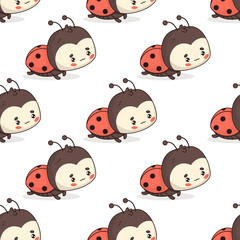 Naklejka premium Seamless pattern with Ladybug