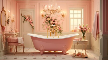 blush pink bath