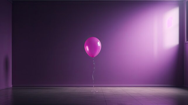 floating purple baloon