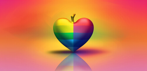 Broad gradient in LGBTQ pride colors with a prominent rainbow-colored heart.
