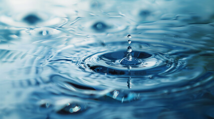 Close-Up of Water Droplets Creating Ripples on Calm Water Surface