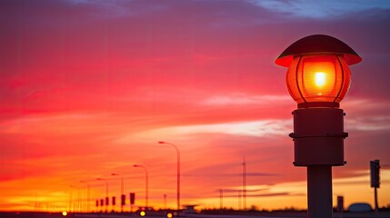 Obraz premium beacon airport runway light