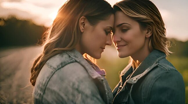 Lesbisches P&auml;rchen zeigt sich innig