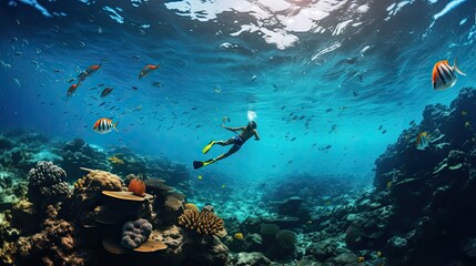 Fototapeta premium underwater deep blue sea