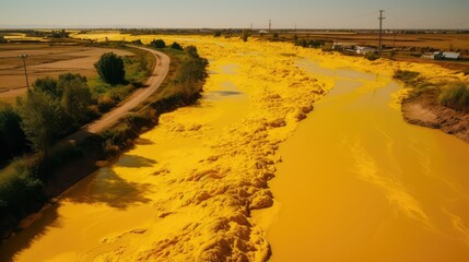 industrial toxic yellow river