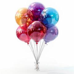 Colorful balloons floating in the air. Generative AI