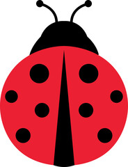ladybug. Vector dotted or polka dot pattern. Let spring begin. ladybug sign represents protection, resistance, luck and prosperity, but also symbol of senseless violence. on transparent background