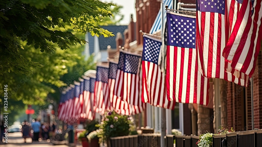 Wall mural small american flag stars and stripes