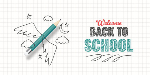 Back to school poster illustration template design