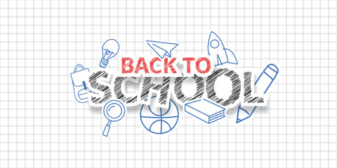 Back to school poster illustration template design