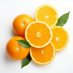 oranges on a white background