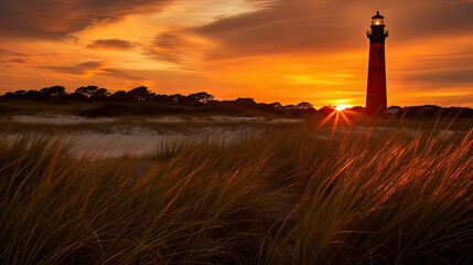 dusk ponce inlet light house