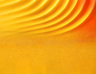 An abstract background with a surface showcasing semi-circular ridges and a captivating pattern. The vibrant hues of yellow and orange exude summer vibes.