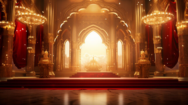 golden palace castle on background