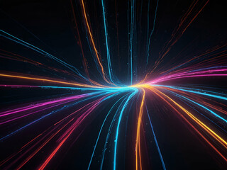 abstract lights on black background