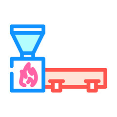 drying wood pellets color icon vector. drying wood pellets sign. isolated symbol illustration