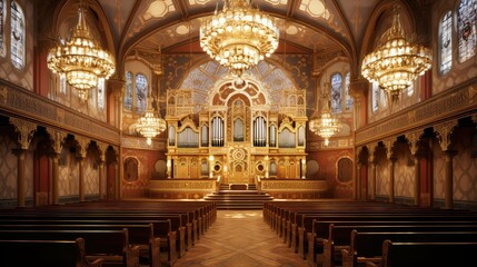 Obraz premium stained synagogue interior