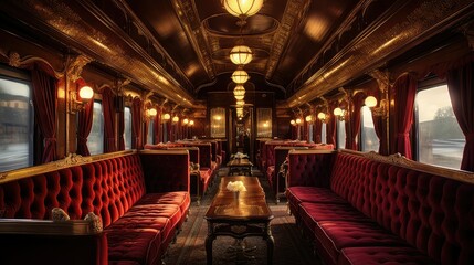 Fototapeta premium walls steam train interior