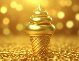 Golden ice-cream cone