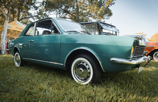 Classic vehicle Ford Corcel (1975) on display at the monthly meeting of vintage cars in the city of Londrina, Brazil.