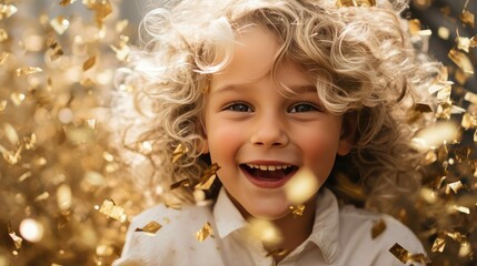 Fototapeta premium shiny silver and gold confetti