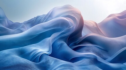 Obraz premium Blue flowing silk fabric ripples create a soft background for product marketing.