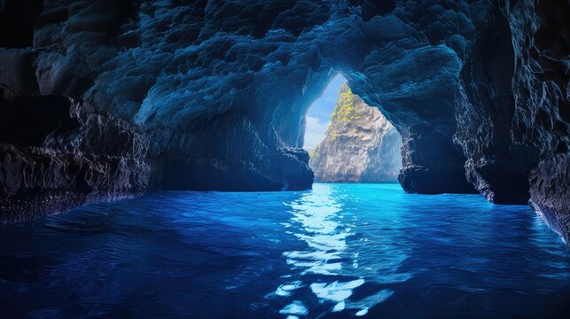 vibrant blue grotto