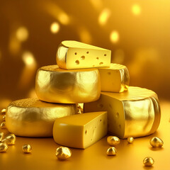 Golden cheese arrangement