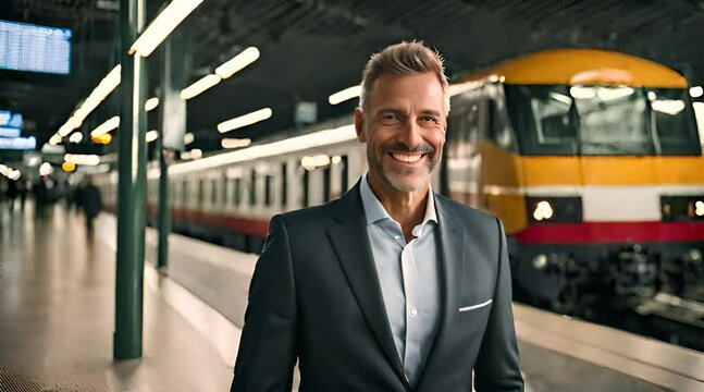Pendlerin wartet am Bahnsteig auf die n&auml;chste Bahn