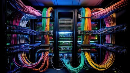 fiber server room cables