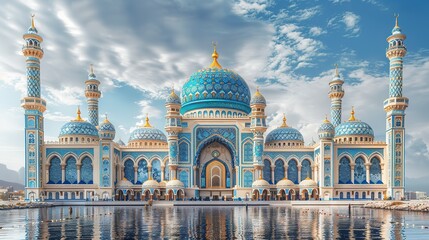 architecture landmark travel dome building mosque sky religion islam reflection asia famous muslim tourism - Powered by Adobe