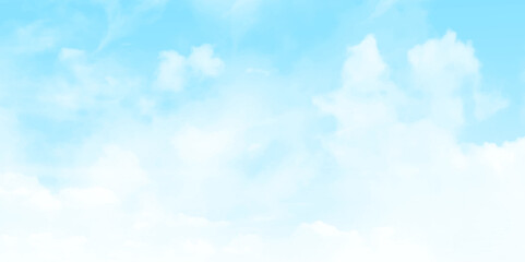 Clouds in the blue sky horizontal shot